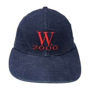 W. 2000 George W. Bush Slideback Baseball Cap Blue OS Vintage USA Red River Co